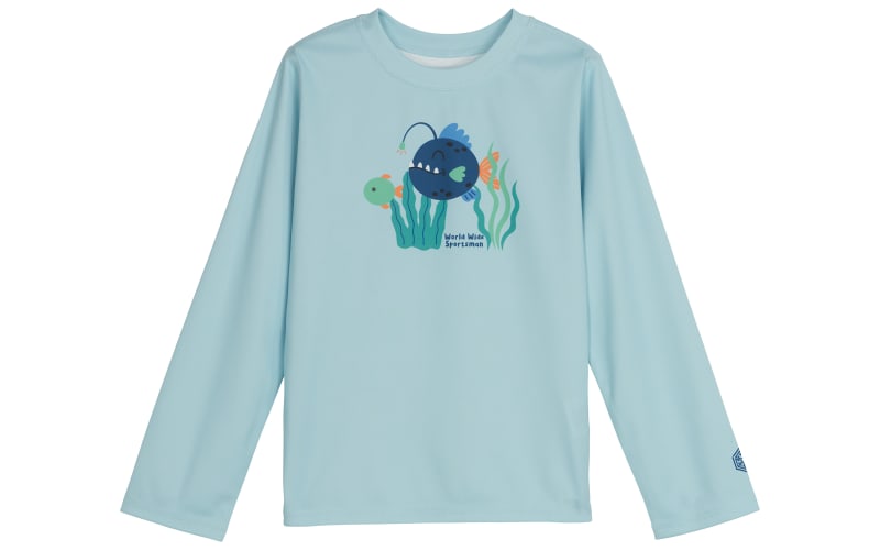 World Wide Sportsman Surfcaster 3D Cool Long-Sleeve Sun Shirt for Toddlers-Angler Fish
