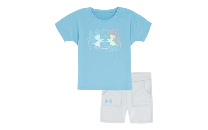 Under Armour Gradient Nature Short-Sleeve T-Shirt and Shorts Set for Babies or Toddler Girls-Cloudless Sky