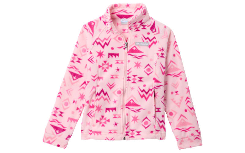 Columbia Benton Springs II Printed Fleece Jacket for Kids-Satin Pink Peaked