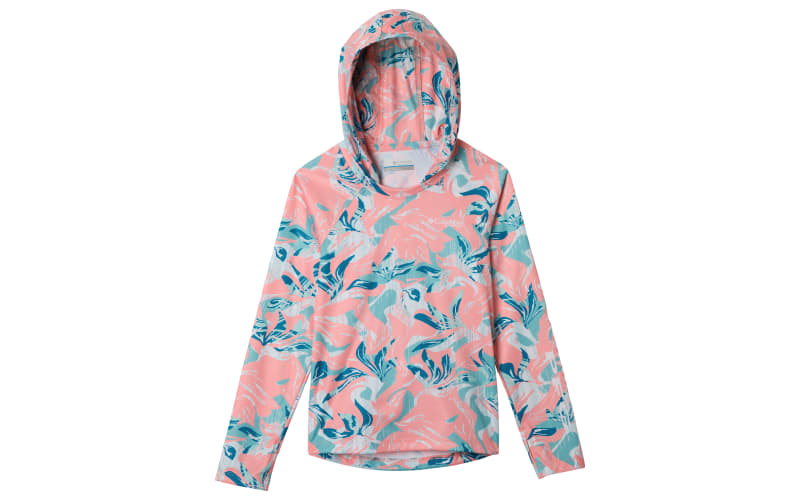 Columbia PFG Super Tidal Long-Sleeve Hoodie for Girls-Sorbet Undertow