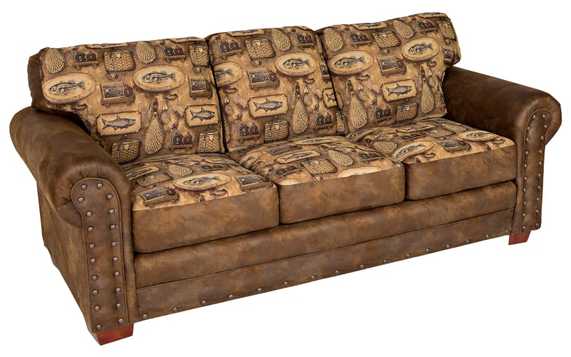 American Furniture Classics River Bend Collection Sleeper Sofa-Brown with Tapestry