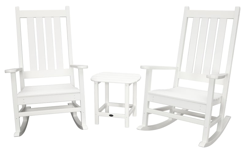 POLYWOOD Vineyard 3-Piece Rocking Set-White
