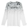 World Wide Sportsman Printed Surfcaster Long-Sleeve Crew for Kids-Gray Water Camo Fade