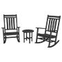 POLYWOOD Estate 3-Piece Rocking Chair Set-Black