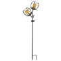 Regal Art and Gift Round Edison Solar Flower Stake-Silver