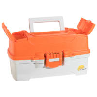 620210 Plano Ready Set Fish Two-Tray Tackle Box Orange/Tan
