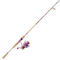 camouflage fishing pole Bass Pro Shops Prodigy Spinning Combo in Purple Fish Camo