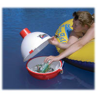 The Big Bobber Floating Cooler, White/Red
