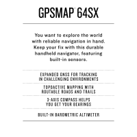 Garmin GPSMAP 64sx Handheld GPS with Navigation Sensors Garmin GPSMAP 64sx Handheld GPS with Navigation Sensors