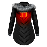 ActionHeat 5V Heated Long Puffer Jacket with Hood for Ladies
