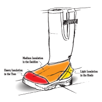 1200 gram insulated rubber boots