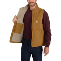 Carhartt Loose-Fit Washed Duck Sherpa-Lined Mock-Neck Vest for Men