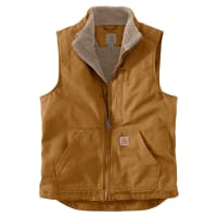 Carhartt Loose-Fit Washed Duck Sherpa-Lined Mock-Neck Vest for Men