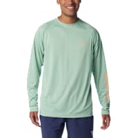 (取寄) コロンビア メンズ ターミナル タックル ヘザー ロング スリーブ シャツ Columbia men Columbia Terminal Tackle Heather Long Sleeve Shirt Red Spark Heather/White Logo Columbia PFG Terminal Tackle Heather Long-Sleeve Shirt for Men