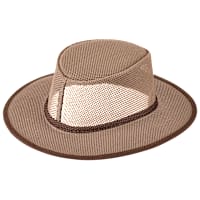 American Hat Makers Brown Mesh Outback Hat with Decorative Band Wagga Wagga with Mesh Leather Hat – OutbackTrading.com main image 3
