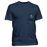 Salt Life Coral skull and fishing rods Pocket T- Shirt MEN'S L