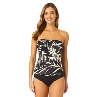 Anne Cole Palm Chic Twist Front Bandeaukini Swim Top for Ladies