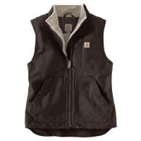 Carhartt Women s Relaxed Fit Washed Duck Sherpa Lined Mock Neck Vest Dark Brown XL