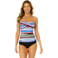 Anne Cole Easy Breezy Stripe Twist-Front Bandeaukini Top for