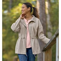 Natural Reflections Rowan Longline Jacket - Charcoal Heather - 1X