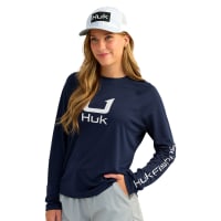 HUK Chemise de pêche standard Icon à manches longues avec protection solaire, Naval Academy, Académie navale, XL
