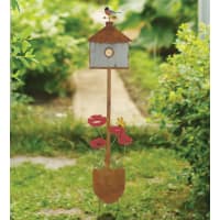 Regal Art & Gift Rustic Shovel and Birdhouse Garden Stake | Bass