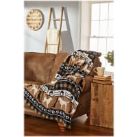 White River Home Happy Camper Coral Fleece Throw
