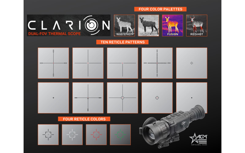 AGM Global Vision Clarion Thermal Imaging Scope - 640x512 Sensor, Dual Lens, WiFi