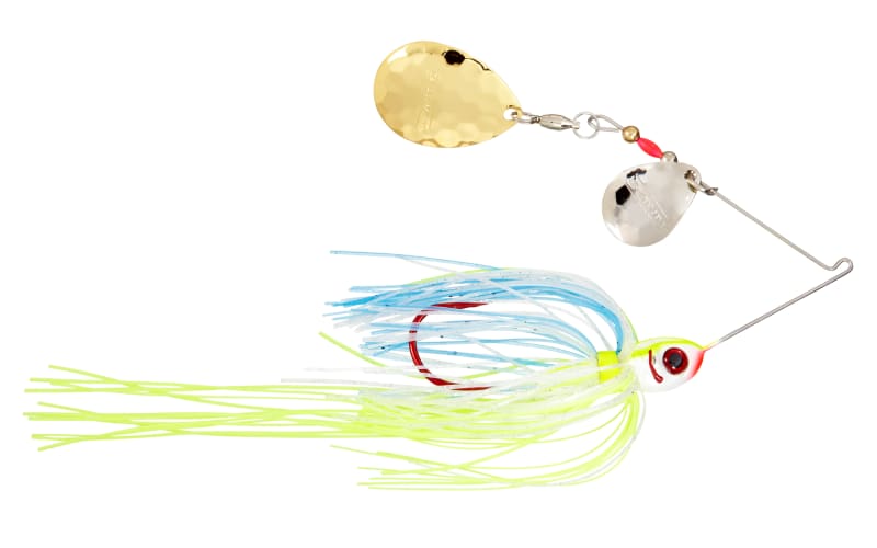 booyah dual blade spinners copper fishing lures Double Colorado Spinnerbaits  Tackle World winning spinnerbait designed for cool and murky water situations BOOYAH Blade Tandem Spinnerbait Chartreuse