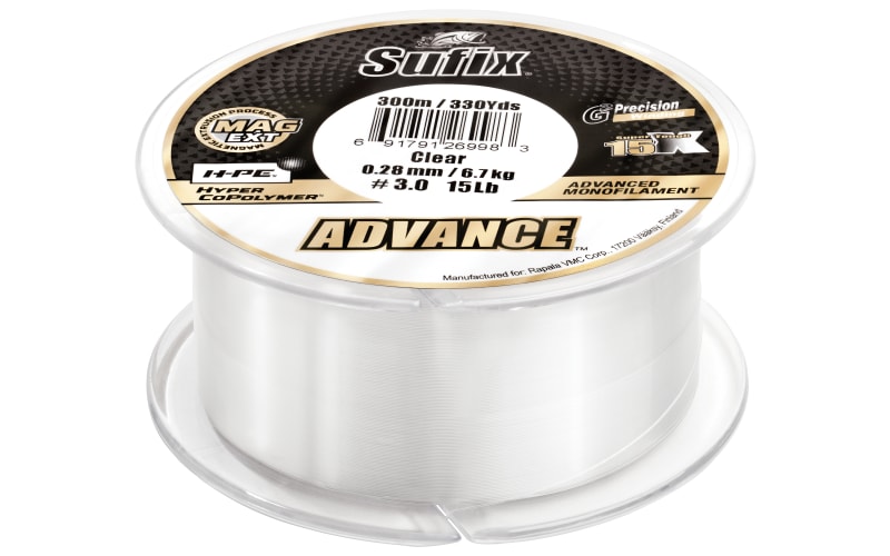 Sufix Advance Ice Monofilament Neon Lime 4 lb Test 100 yards Ice Fishing  Line