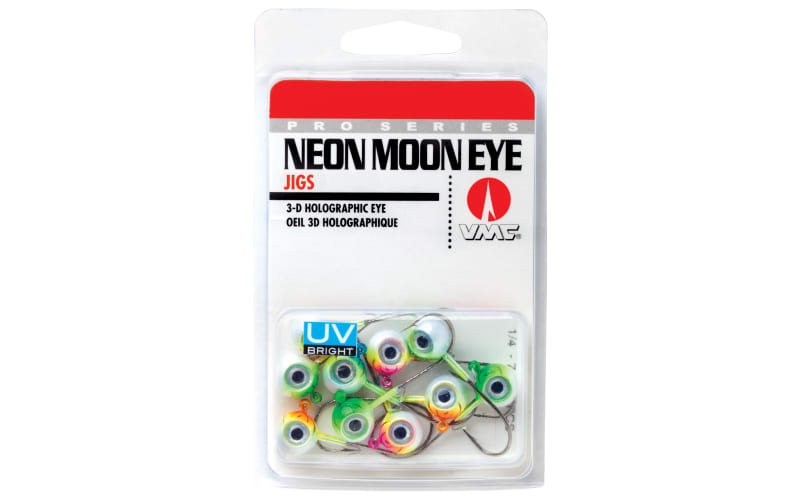 VMC Jig Heads Neon Moon Eye 1/2 Oz - Green Fire UV - Confezione Da 4 Pezzi