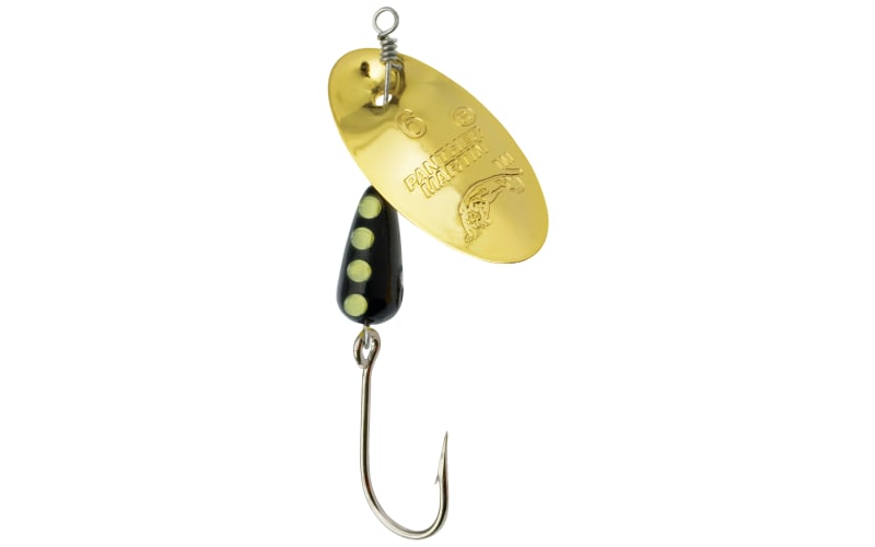 Rooster Tail Single Hook, Inline Spinnerbait Fishing Lure, Black, 1/16 oz