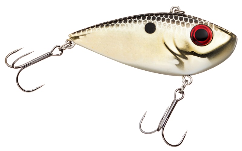 2 tap fishing lure Strike King Red Eyed Shad 2-Tap Tungsten 1/2 oz Sexy Shad the Red Eyed Shad Tungsten 2 Tap features a unique design that sets it apart from other lipless crankbaits Strike King Red Eyed Shad