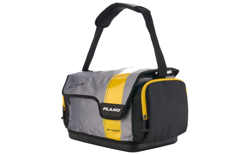 berkley tackle bag grey yellow PowerBait Box while nonskid rubber feet keep the Bass Pro Shops tackle bag from sliding around on your boat Fly Fishing Small Soft Tackle