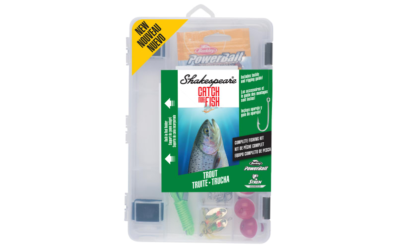 Shakespeare Catch More Fish Tackle Box Kit, Bass
