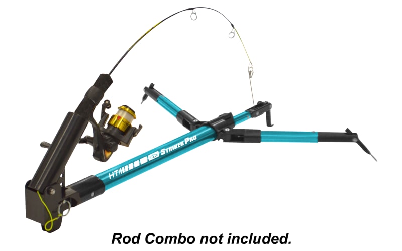 auto hook set ice fishing Gill-O-Tine Main Unit Adjustable Ice Fishing Rod Tip Up – Fits rods from 28–34 and offers dual trigger controls to fine Celsius Auto-Tamer Self Hook Setting