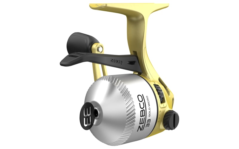 Zebco 33 Gold Micro Spincast Fishing Reel, Size 10 Reel, Silver/Gold 