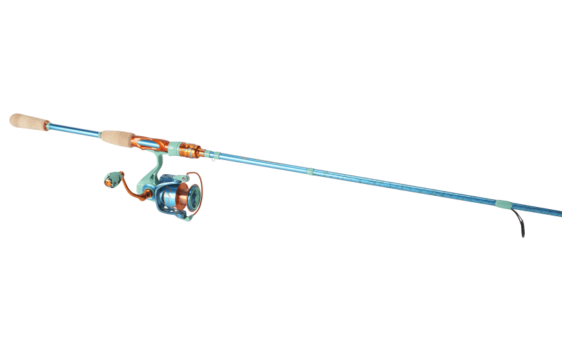 Bass Pro Shops Prodigy Spinning Combo in Teal/Orange - 6'6