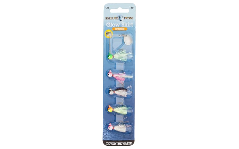 Blue Fox Glow Skirt Spin Kit 1/16 oz. - Bass, Trout, Crappie