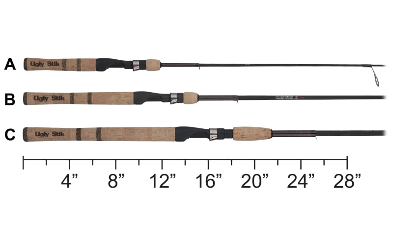  Ugly Stik 6'6” Elite Spinning Rod, Two Piece Spinning Rod,  2-6lb Line Rating, Ultra Light Rod Power, Medium Fast Action, 1/32-1/8 oz.  Lure Rating : Sports & Outdoors