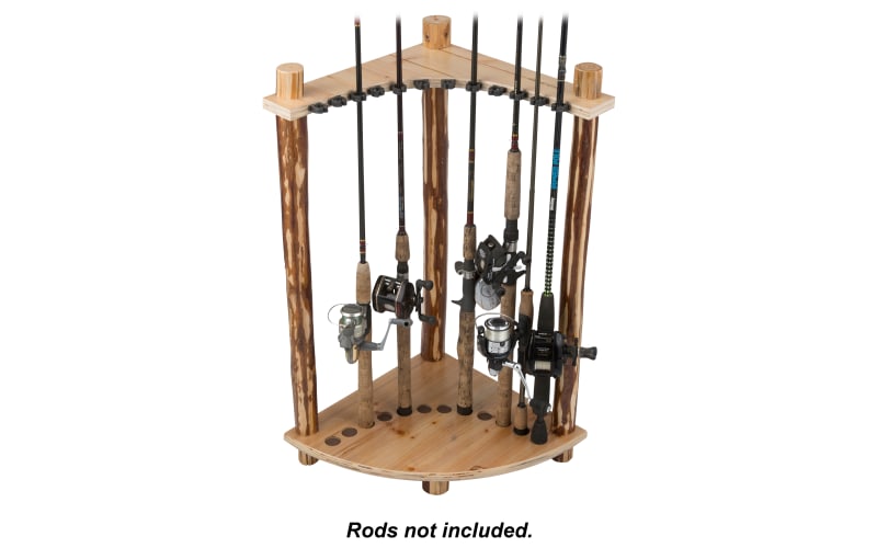 corner fishing pole rack Rush Creek Creations 12 Fishing Rod Corner Storage Rack