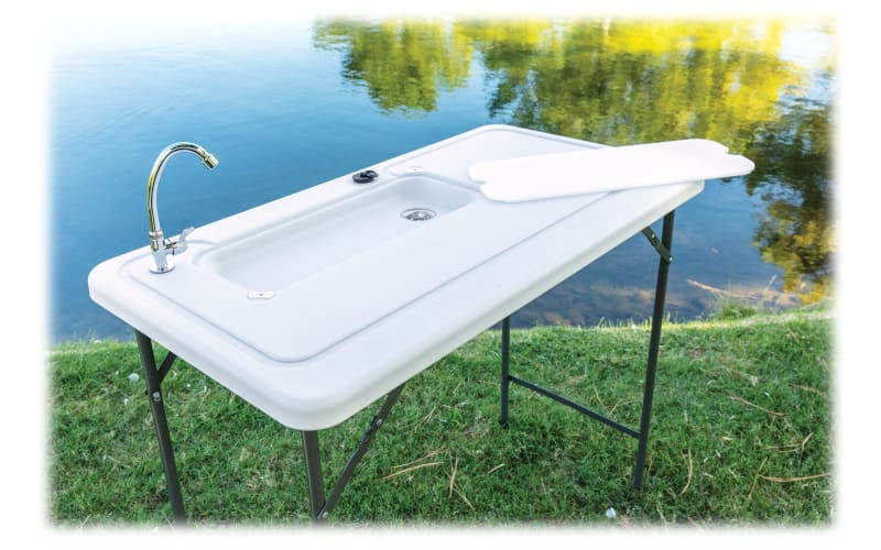 Outdoor Folding Portable Fish Hunting Cleaning Cutting Table Camping Sink  Faucet