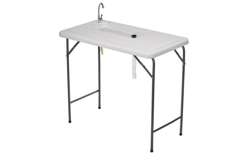 collapsible fish cleaning table Goplus 40" Folding with Dual Water Basins  Water Faucet Can Be Rotated And Folded For Flexible Use And Convenient Storage The Big Guy" Portable Fishing