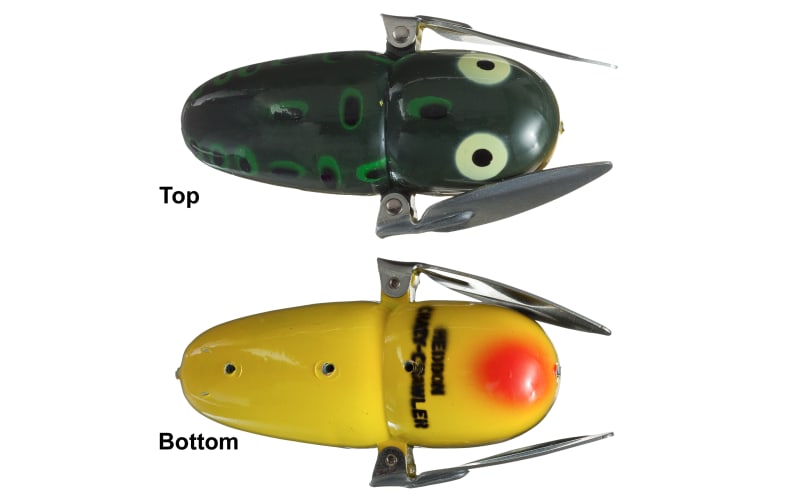 Heddon Crazy Crawler Antique Fishing Lure (Black, Yellow, and Red