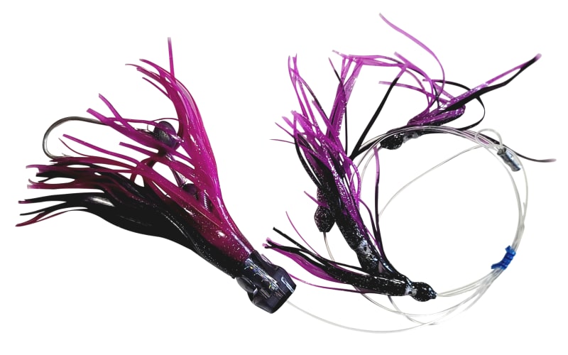 daisy chain fishing lures JAW Lures Daisy Chain with Ballyhoo Rig - Black/Purple - 6-1/2