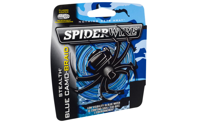 blue camo braided fishing line SpiderWire Stealth Blue Camo Braid