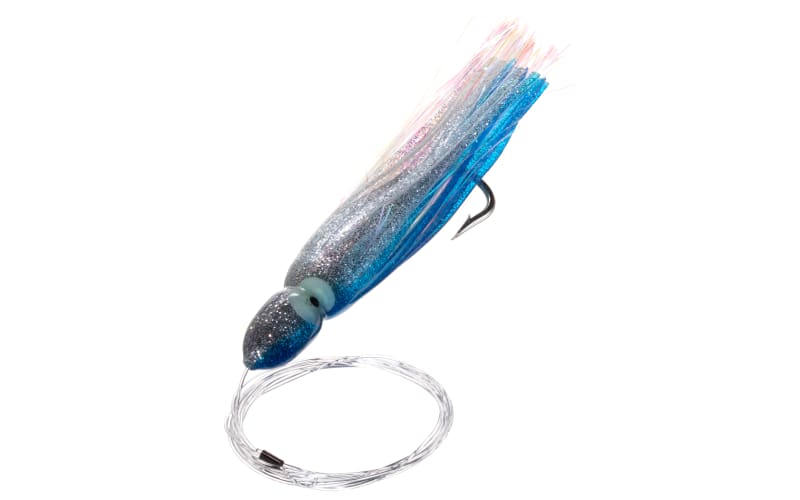 calamari fishing lure Squid Size 3.5 Complete rigged with Ball Bearing Swivel Saltwater Squid Fishing Lures LED