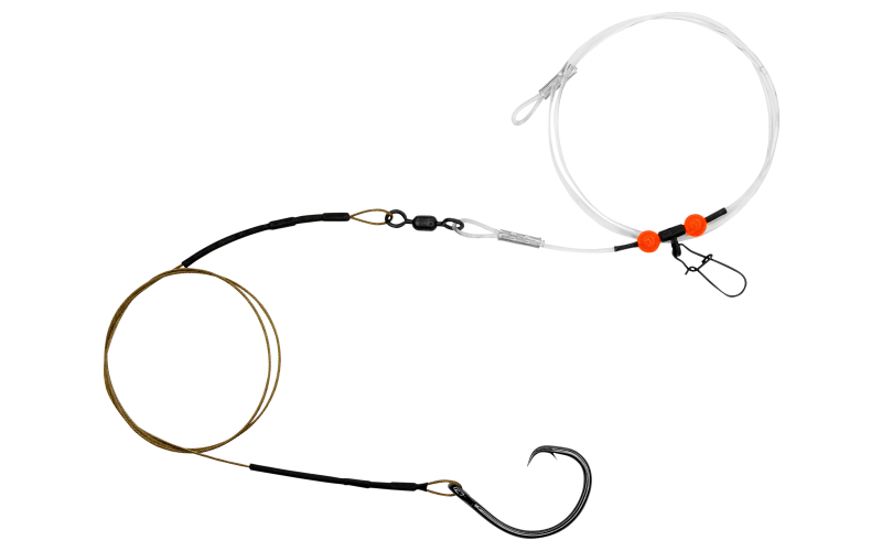 big shark fishing hooks 15' Surf Rig with Mustad Circle Hook. Land Based Shark Fishing 20/0 and Heavy Wire What size hook would you