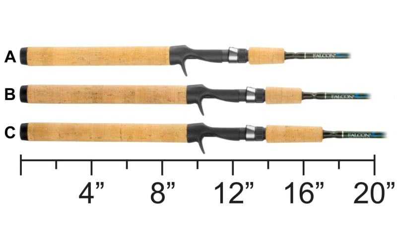Falcon Rods Coastal 7' 6 inch Medium Action Casting Fishing Rod, Size: 7'6 inch, Black