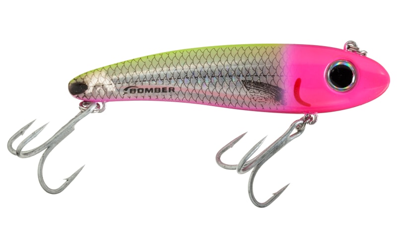 bass pro bomber lures Bomber Mullet Silver Flash Pink Chartreuse